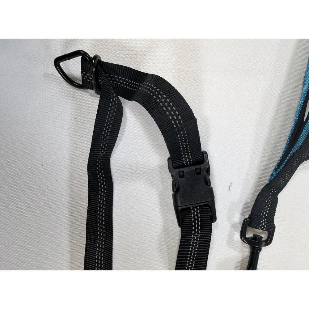 SparklyPets Hands Free Dog Leash Adjustable Waist Belt Bungee Teal Reflective